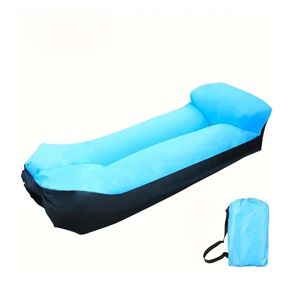 Portable Inflatable Lounge Chair with Pillow Waterproof Sofa for Camping Beach & Festivals Easy Setup with Bag 240*70cm