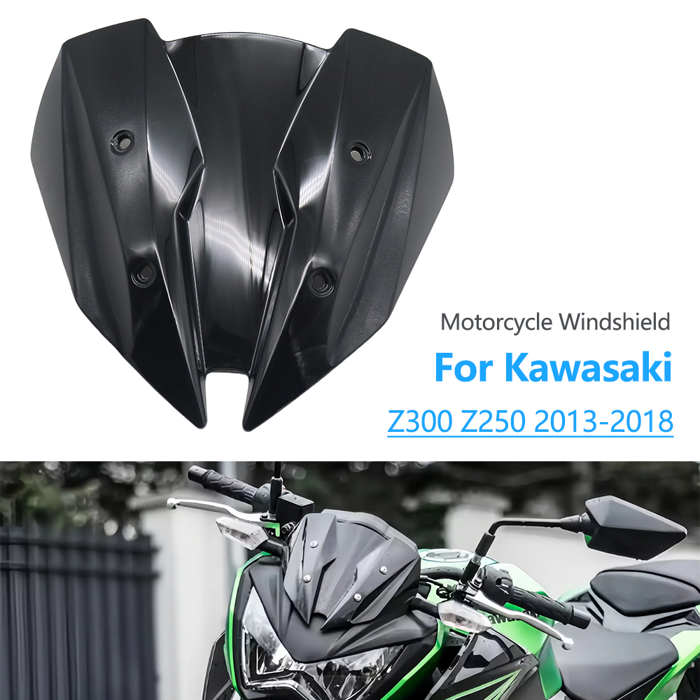 For Kawasaki Z300 Z250 Z 300 250 2013-2018 Motorcycle Windscreen Windshield Wind Deflector Double Bubble Screen