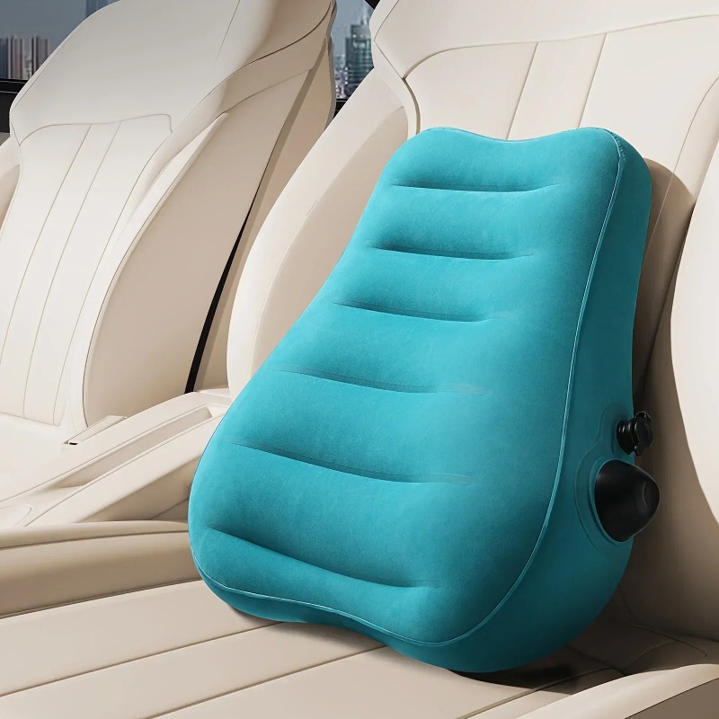 Ergonomic Inflatable Lumbar Support Pillow, Press Type Cushion, Enhances Back Comfort During Long-distance Flights