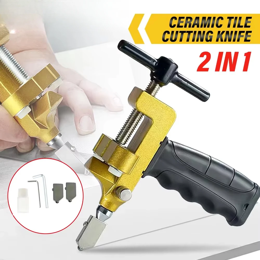 High Quality 2 in 1 Diamond Tile Glass Cutter Professional Ceramic and Porcelain Cutting Manual Multifunction Hand Tool Home DIY