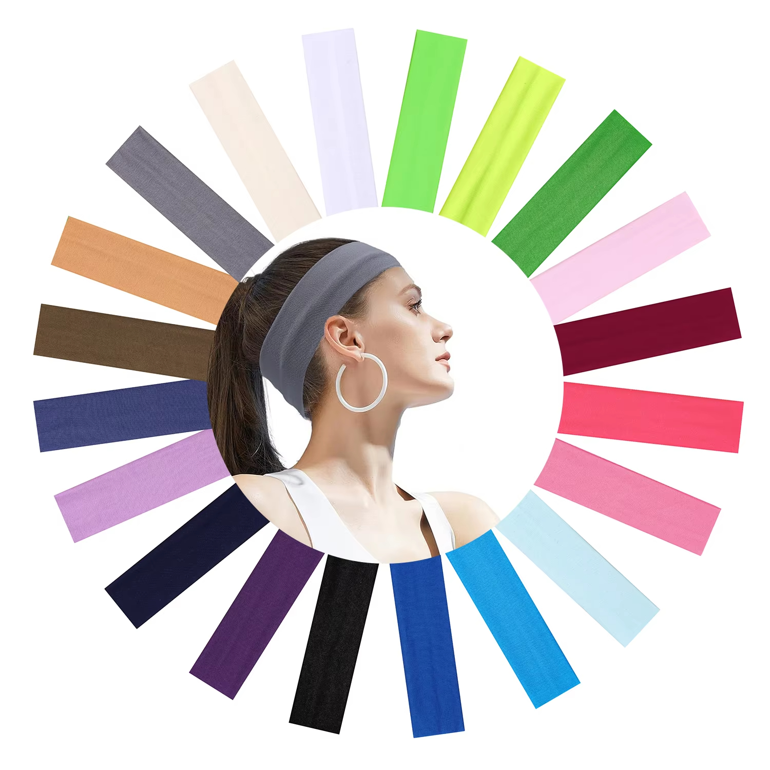 4pcs Outdoor Sports Headband Portable Fitness Hairbands Woman Hair Wrap Brace Elastic Cycling Yoga Running Exercising Sweatband
