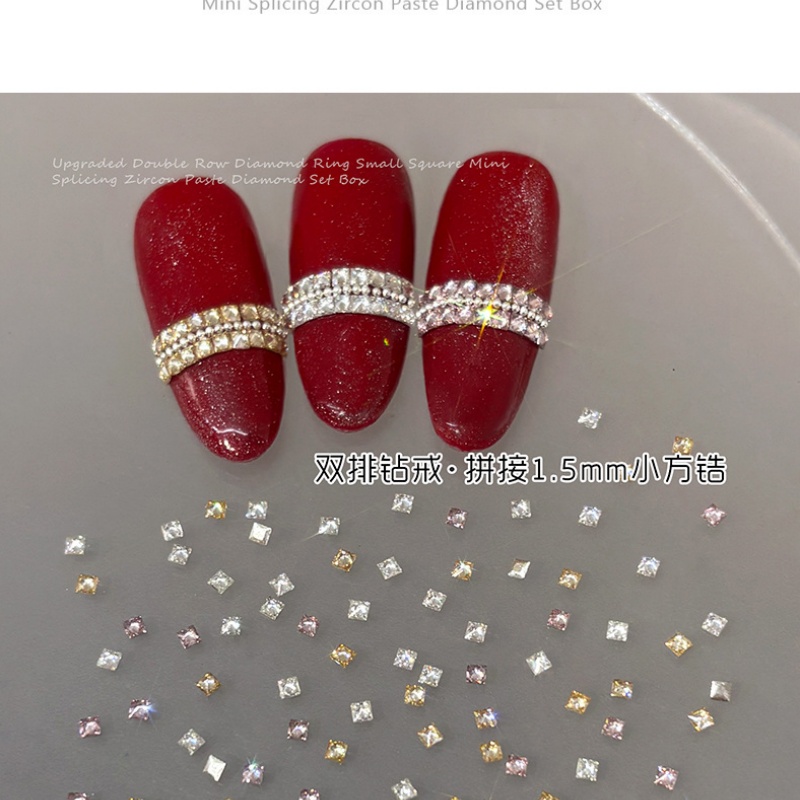 Square Rhinestones Mini Zircon Nail Decorations Charms Shiny Crystal Sequin Gems Nail Art Accessories Manicure Tools Cute Parts