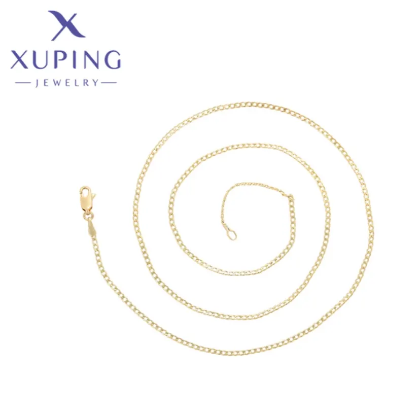 Xuping Jewelry Hot Simple Shaped Light Gold Color Necklace for Woman Schoolgirl Birthday Party Wish X000453485