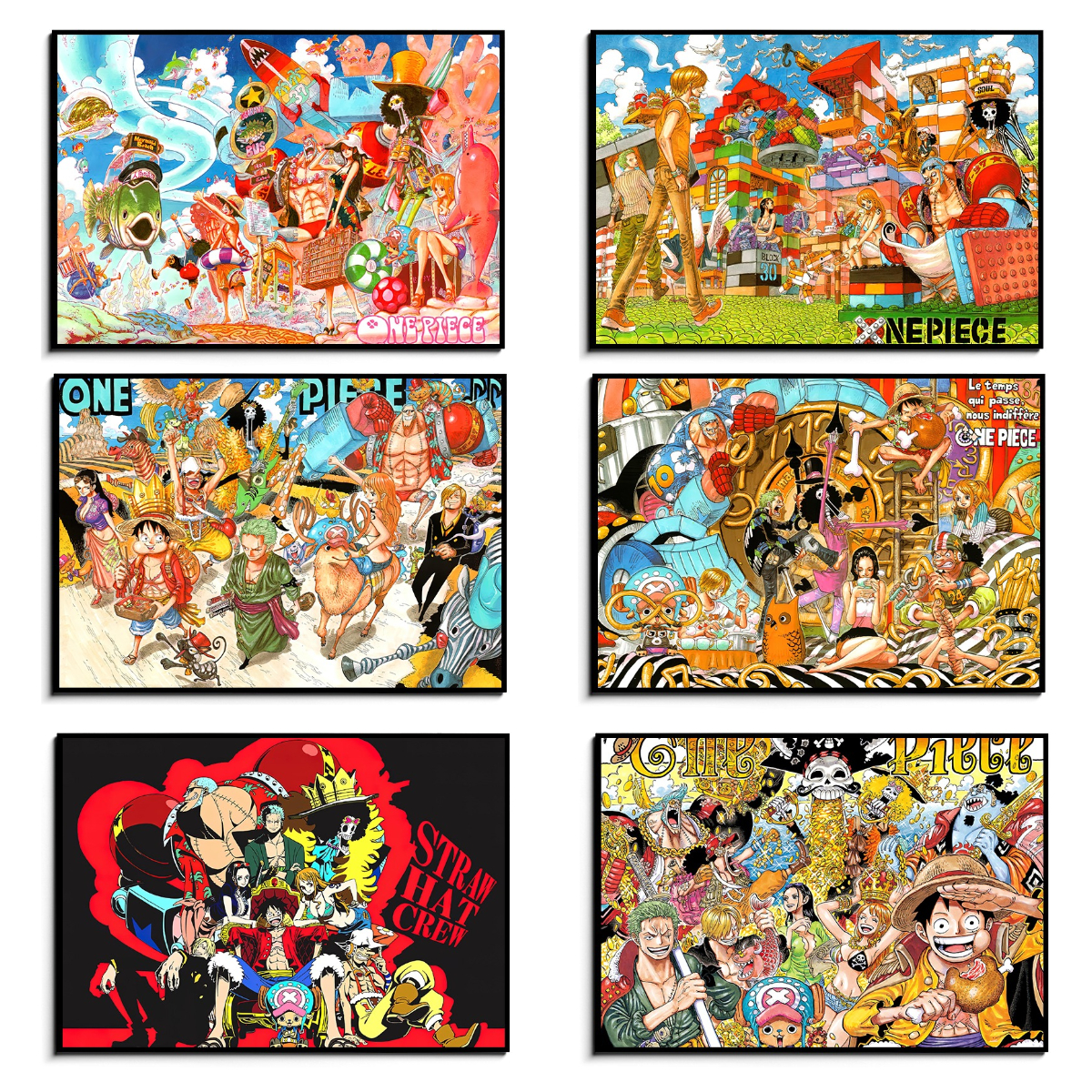 1pc frameless O-One P-Piece Manga Crew Group Canvas Core Print - HD Anime Poster Home Decor for Living Room Bedroom Anime Periph