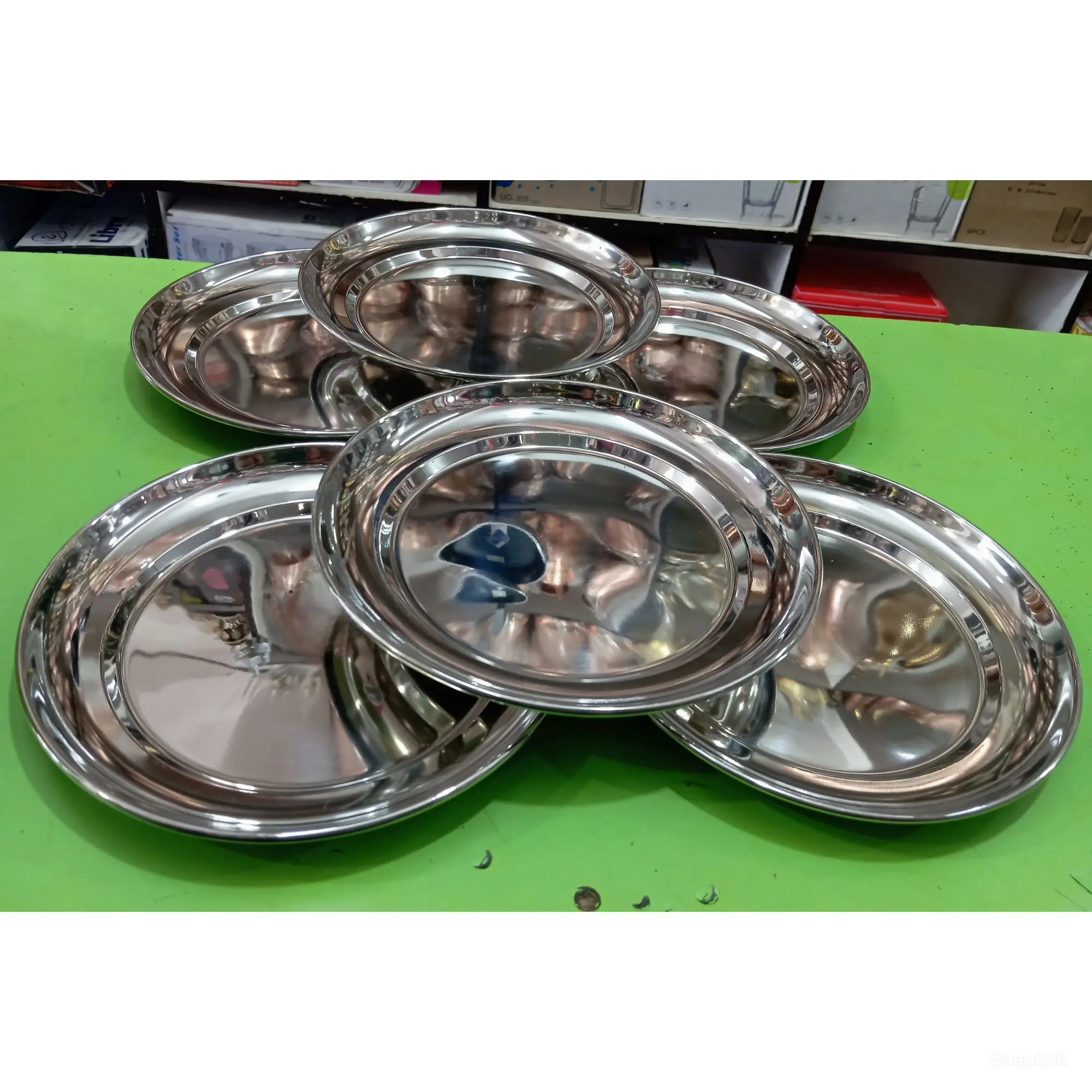 Premium Quality Stainless Steel Plate 7 Inches Set Of 6 Psc