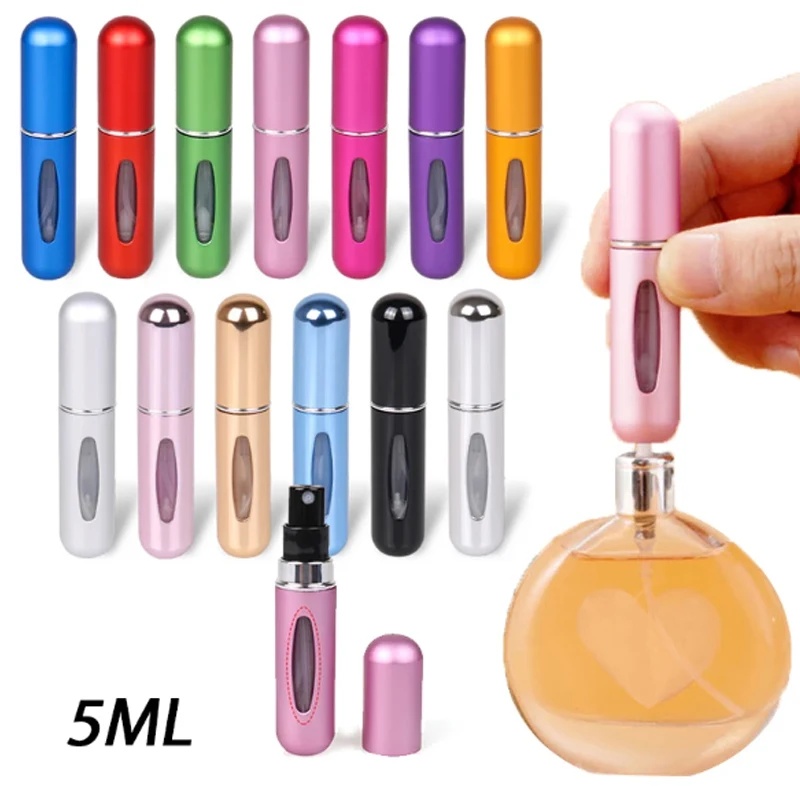 5PCS 5ml Portable Mini Refillable Perfume Bottle Spray Scent Pump Empty Cosmetic Container Atomizer Bottle for Travel