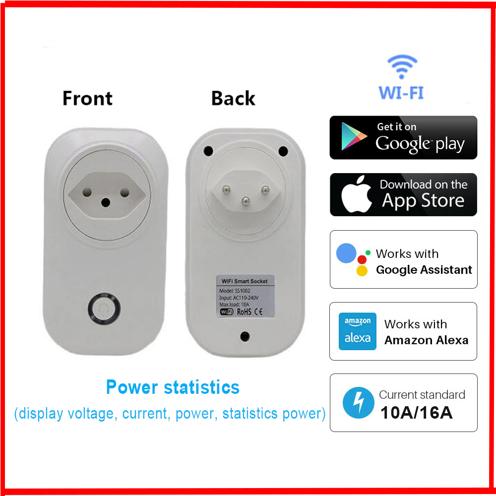 Switzerland Socket Smart Plug Wifi Socket 16A 3500W Power Monitor Tuya Life Works With Alexa Home