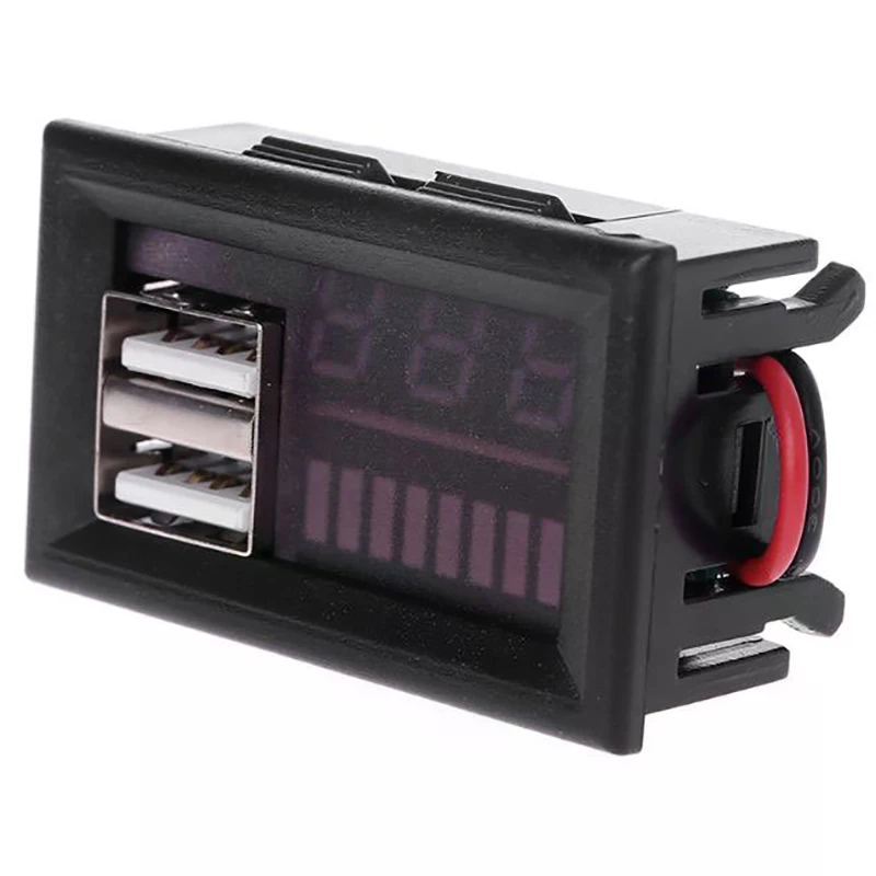 12V Battery Voltage And Power Display Meter Digital Car Battery Voltmeter LED Battery Charge Level Indicator Lead-acidLithium