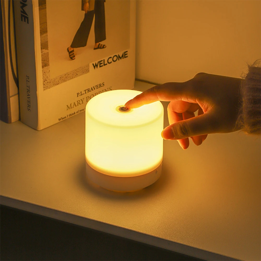 Touch Night Light Bedside Lamp Small USB Charging 3 Modes Dimming Table Lamp Bedroom Eye Protection For Kids LED Book Lamp