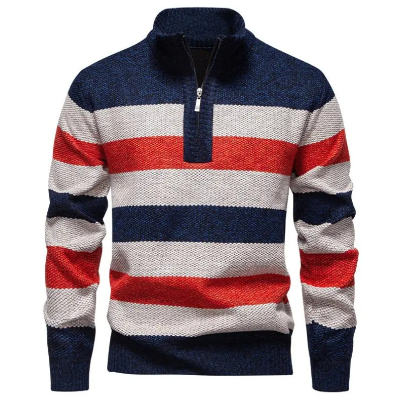 Thickened Warm Striped Pullover Men 2025 Autumn Winter Trend Knitted Sweater for Men's Casual Sports High-Quality Sweater M-3XL
