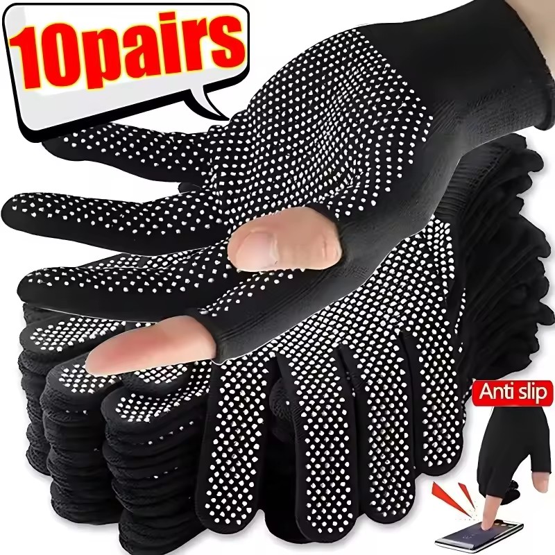 【NN77-M3】Nylon Non-slip Gloves Men Women Outdoor Riding Sport Fitness Breathable Non-slip Sunscreen Half Finger Gloves