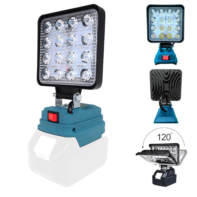 3 Inch Cordless LED Work Light For Makita 14.4V-18V Li-ion Battery Lantern Outdoor Flashlight Camping Lamp Emergency Lighting