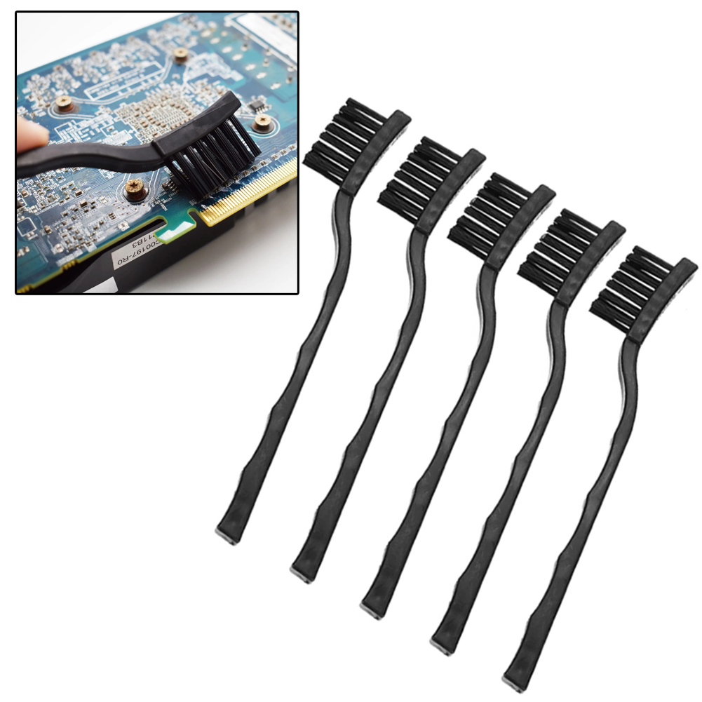 5pcs 170mm Black Anti-Static ESD Brush Electronic Sensitive Component Repair Cleaning Brush For Remove PCB SCD Dirt Hand Tool
