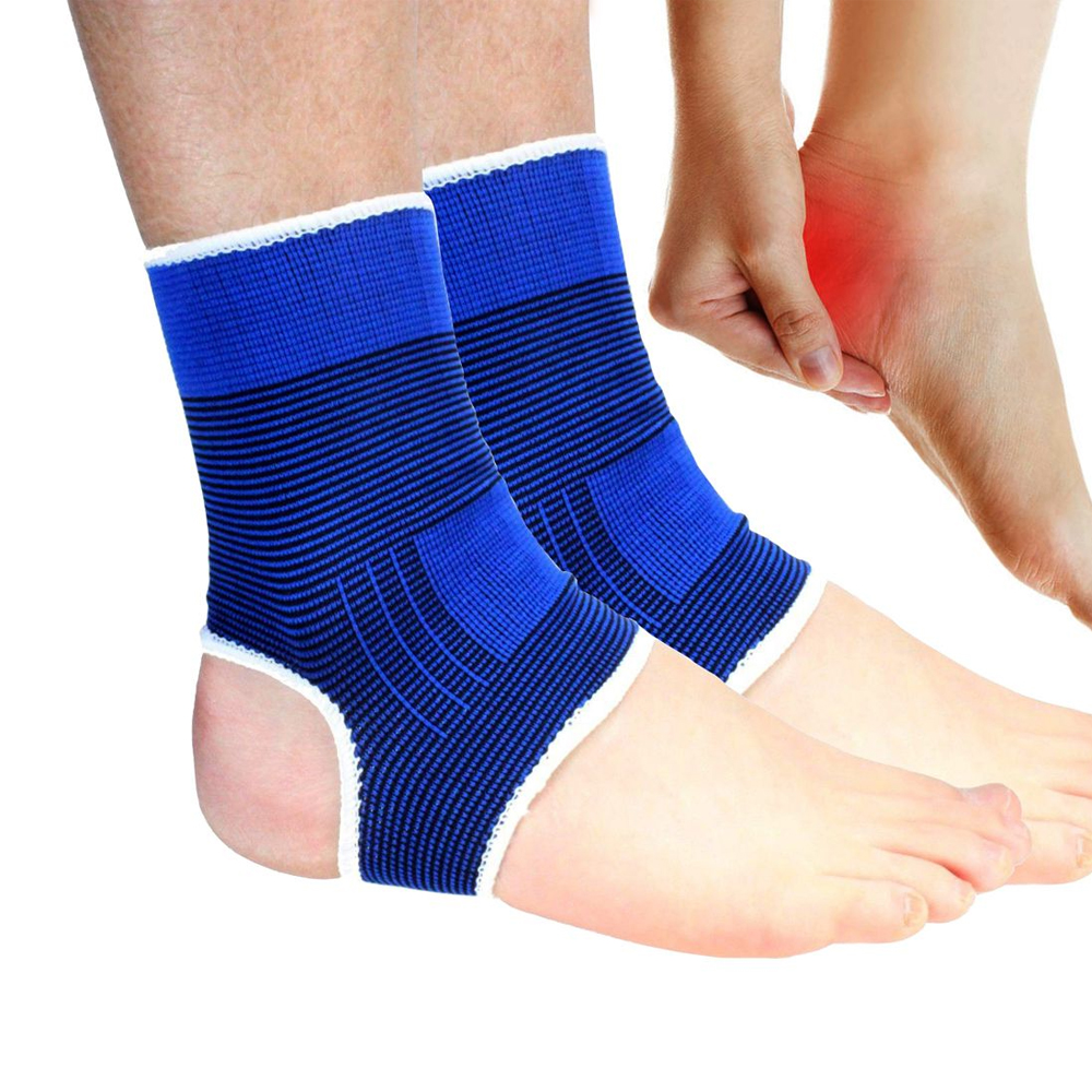 1 Pair One Size Elastic Breathable Ankle Support Sleves for Running Basketball Cycling