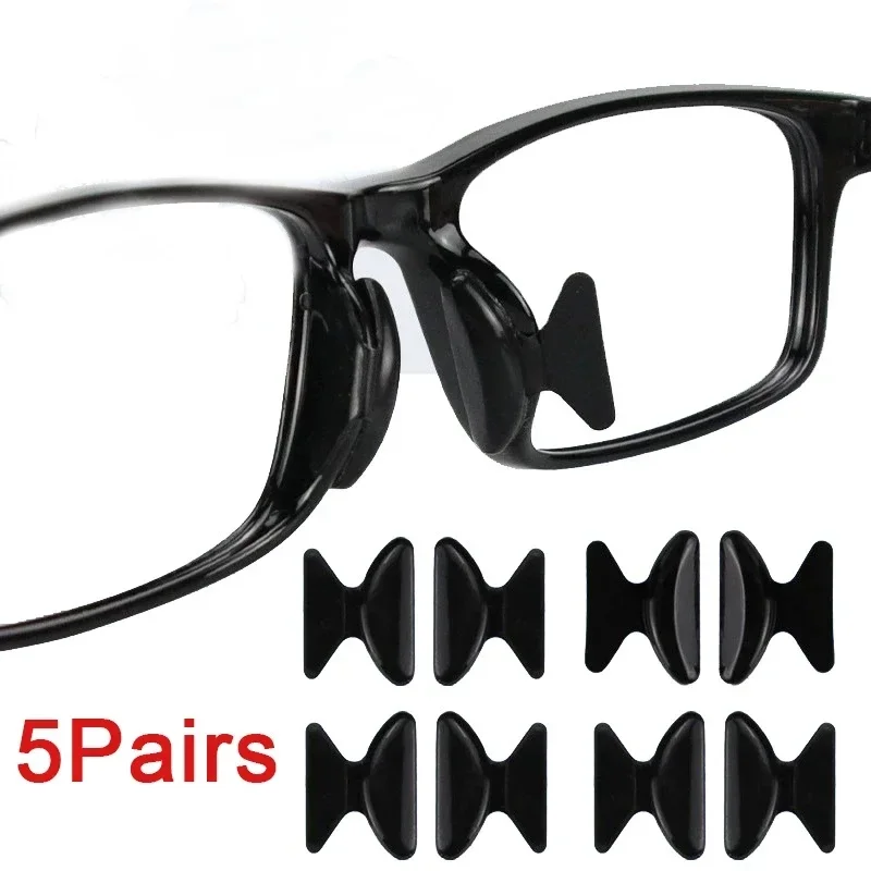 1/5 Pairs Silicone Anti Slip Silicone Nose Pad For Eyeglasses Butterfly Glasses Nose Rest With Height Enhancement Anti-Cratering