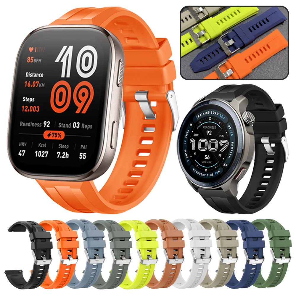 22mm Silicone Smartwatch Band For AMAZFIT BALANCE 2 GTR 4 3pro 2 47mm Cheetah Sport Strap For AMAZFIT BIP6 5 Soft Wrist Bracelet