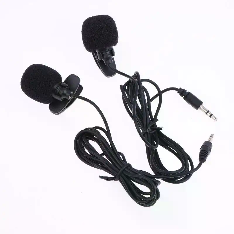 NEW 1Pcs Hands-free Condenser Clip-on Lapel Mic 1.5 Meters Mini Portable Lavalier Wired 3.5mm Microphone For Phone And Laptop PC