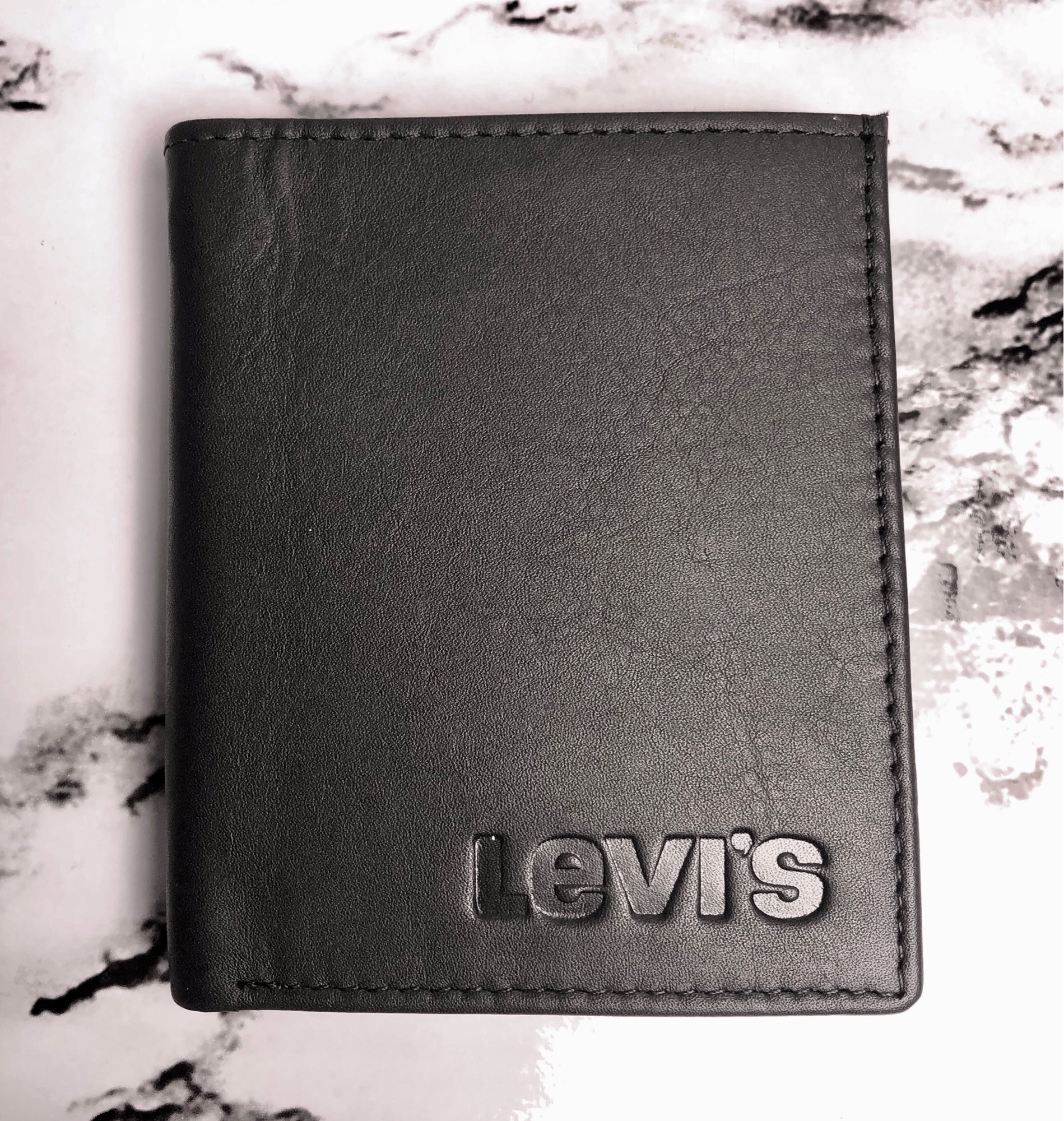 Small Size Real Genuine Men Mini Black Leather Wallet