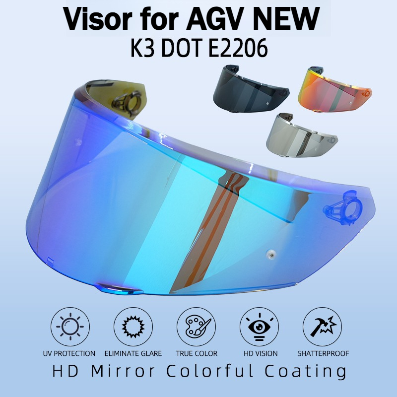 Visor for AGV NEW K3 DOT E2206 Motorcycle Helmet Lens Glass Windshield Shield Viewfinder Goggle Screen Mica Accessories Anti fog