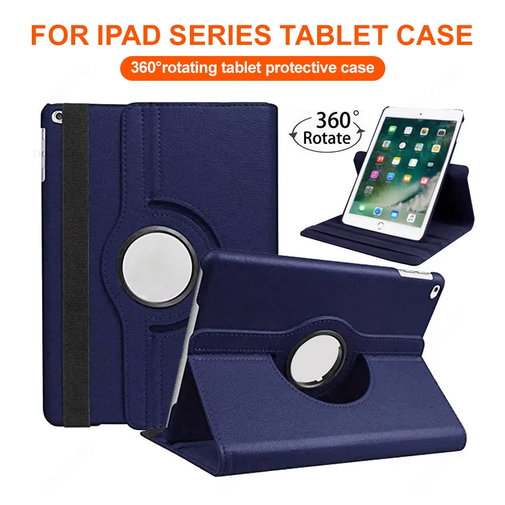 360 Rotating Stand Lychee Pattern Leather Case For iPad A16 11th Pro 11 Air 13 M4 M5 Air 5 4 Mini 7 6 8.3 7th 8th 9th 10th Cover