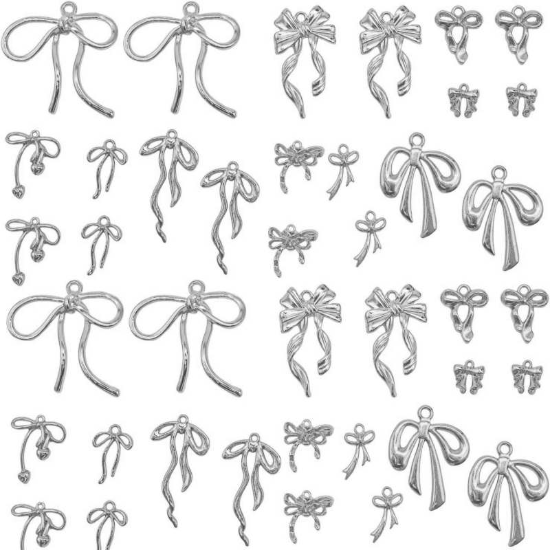 20pcs Alloy Bowknot Charms Links Bow Tie Connector Charms Earring Connectors for DIY Necklace Bracelet Keychains Jewelry Making