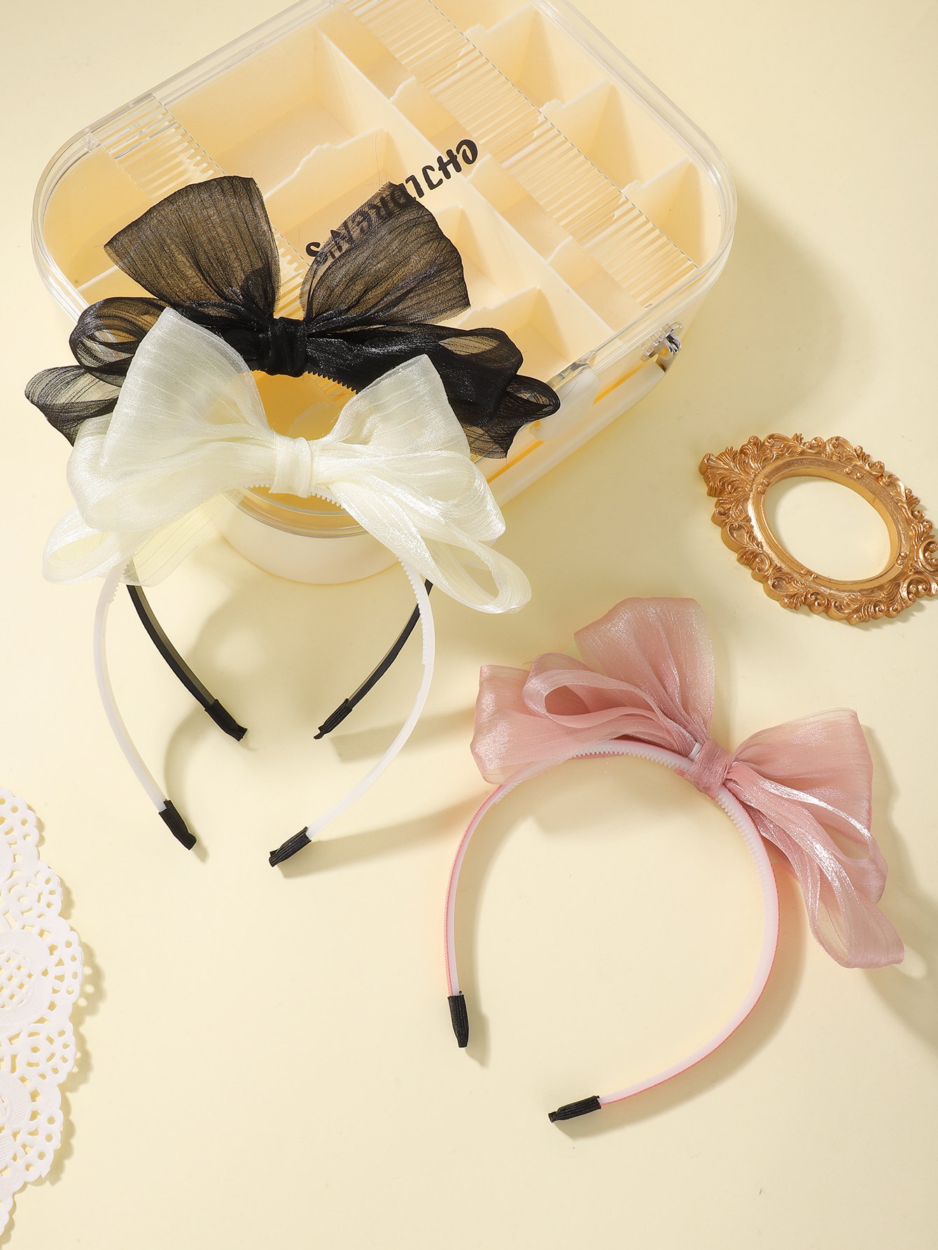 1Pcs Sweet Bow Hairbands Double Layered Bangs Princess Headband for Girls Safe Children's New Hair Accessories Birthday Gifts