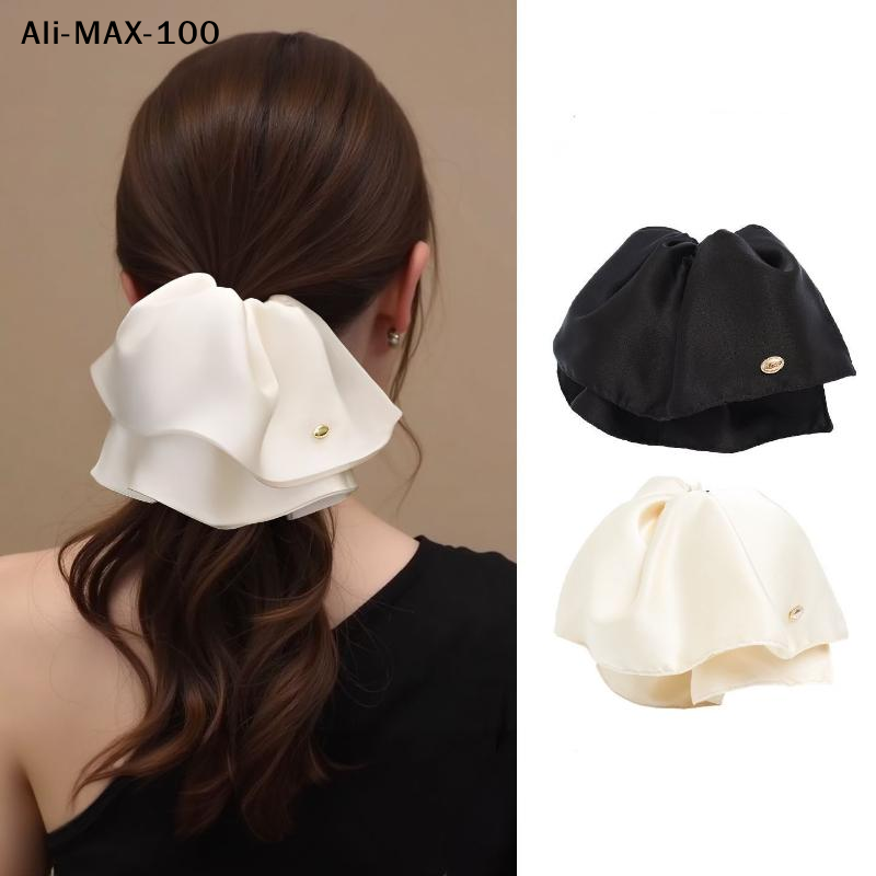 【AyS】Bow Hair Claw Clip Solid Color Black White Hair Shark Grab Clip Hair Style Tools Hair Accessories For Women Girl