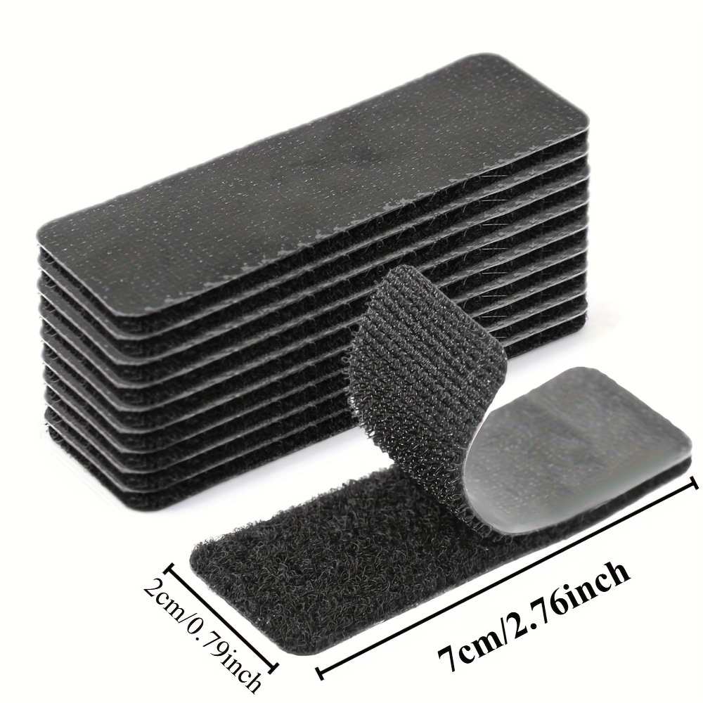 10 pairs Self-Adhesive Hook and Loop Strips,2x7cm Strong Sticky Back Fastener Pads for Home & Office Organizing,Cable Management
