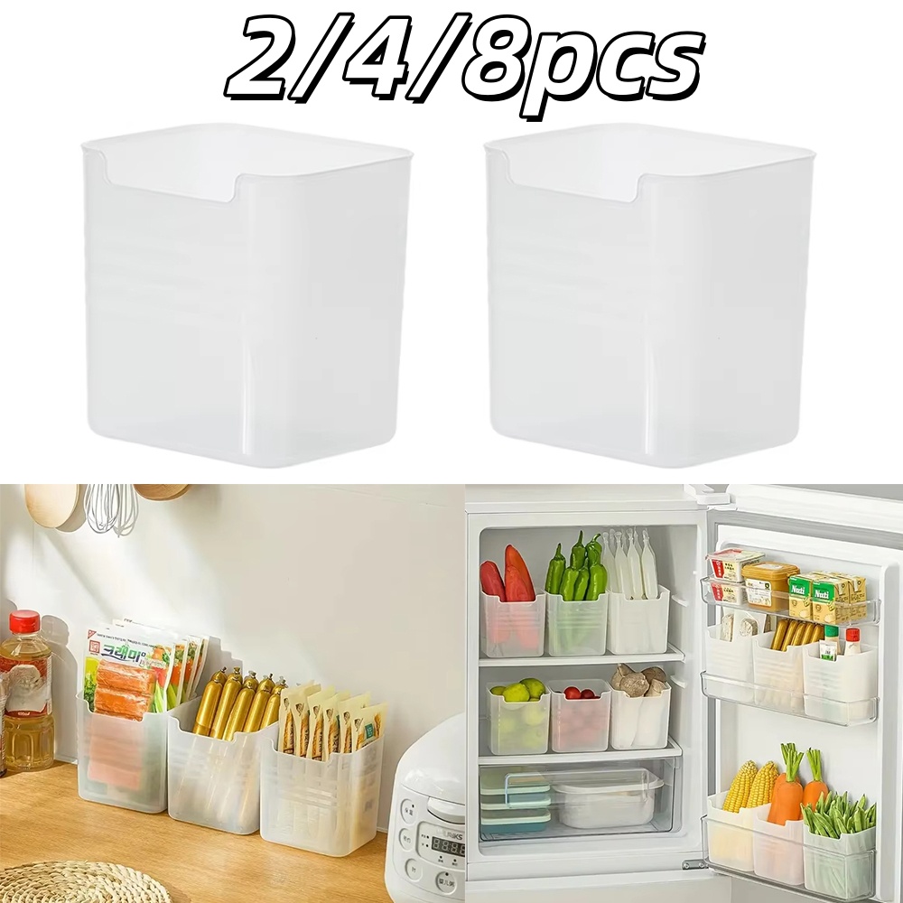 2/4/8pcs Fridge Side Door Storage Boxs Kitchen Food Vegetable Fruit Classification Box Plastics Miscellaneous Torage Container