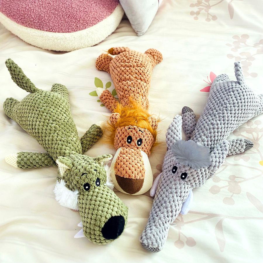 Dog Chew Toy Monkey Hippo Shaped Pet Squeaky Toys For Small Medium Large Dogs Resistant Bite Grinding Teeth Dog Sound Toy