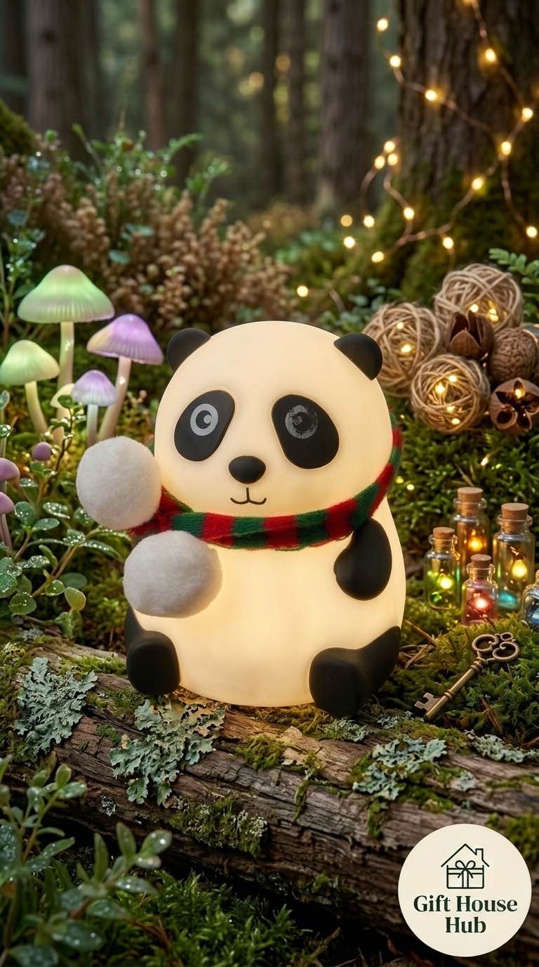 Multicolor Panda Night Light, Silicone LED Lamp, Cute Bedroom Decor & Birthday Gift for Kids