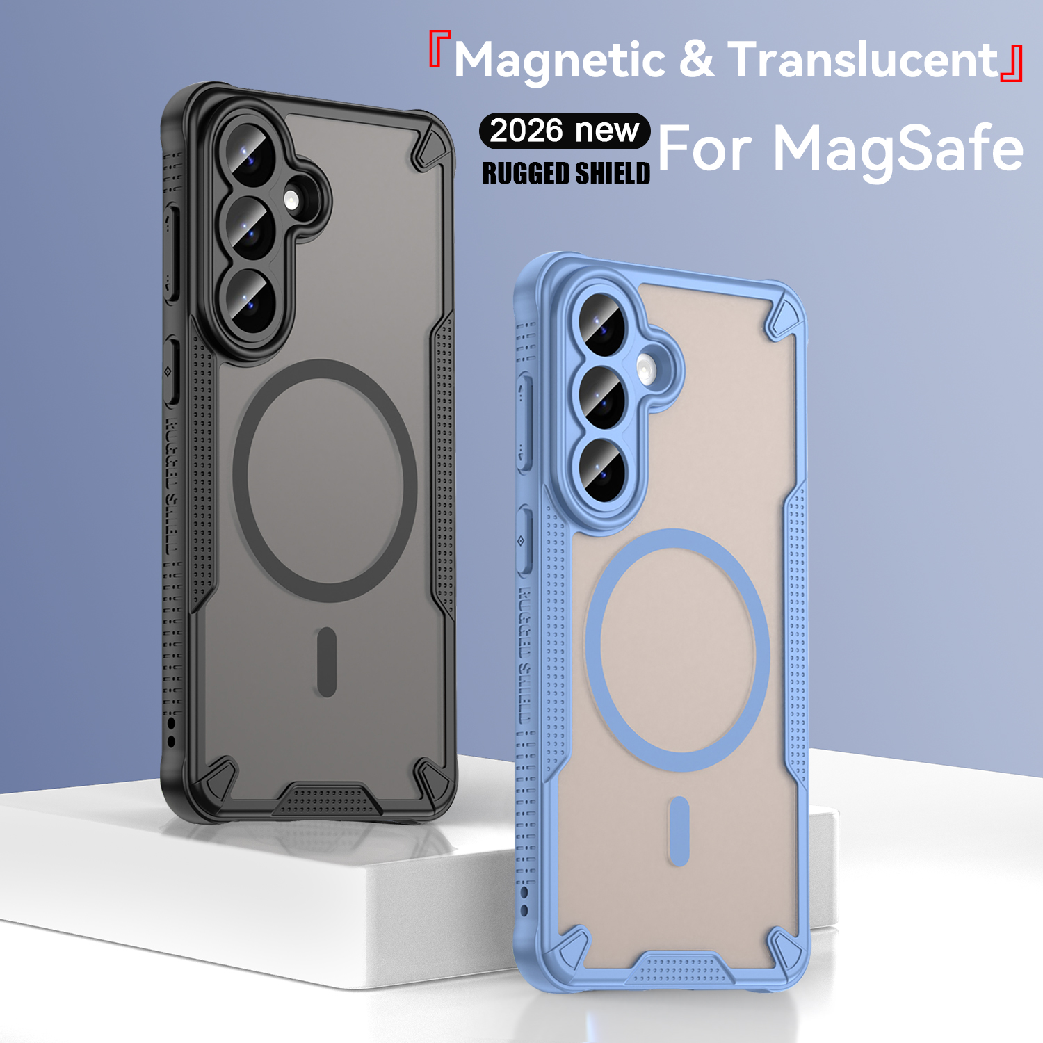 Magnetic Luxury Matte Translucent Armor Shockproof Case For S26 S26+ S26Ultra S25FE Edge S25+ Ultra Wireless Charge Cover