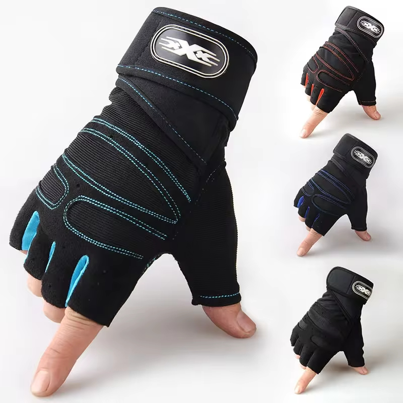 1Pair Men Weight Lifting Gym Exercise Gloves Training Sport Fitness Gloves Sports Car Leather Gloves