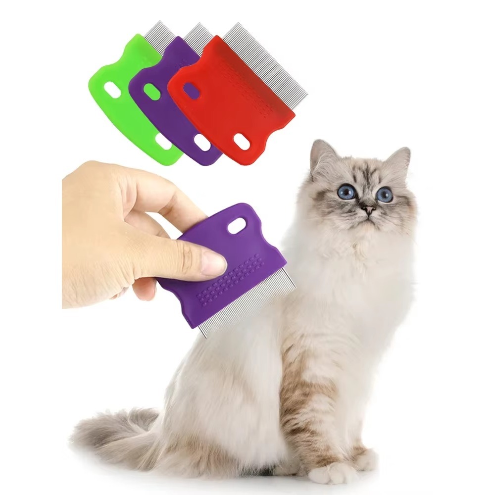 New Pet Fine Toothed Flea Comb Remove Floating Hair for Long Short Hair Dogs Cats Grooming Supplies