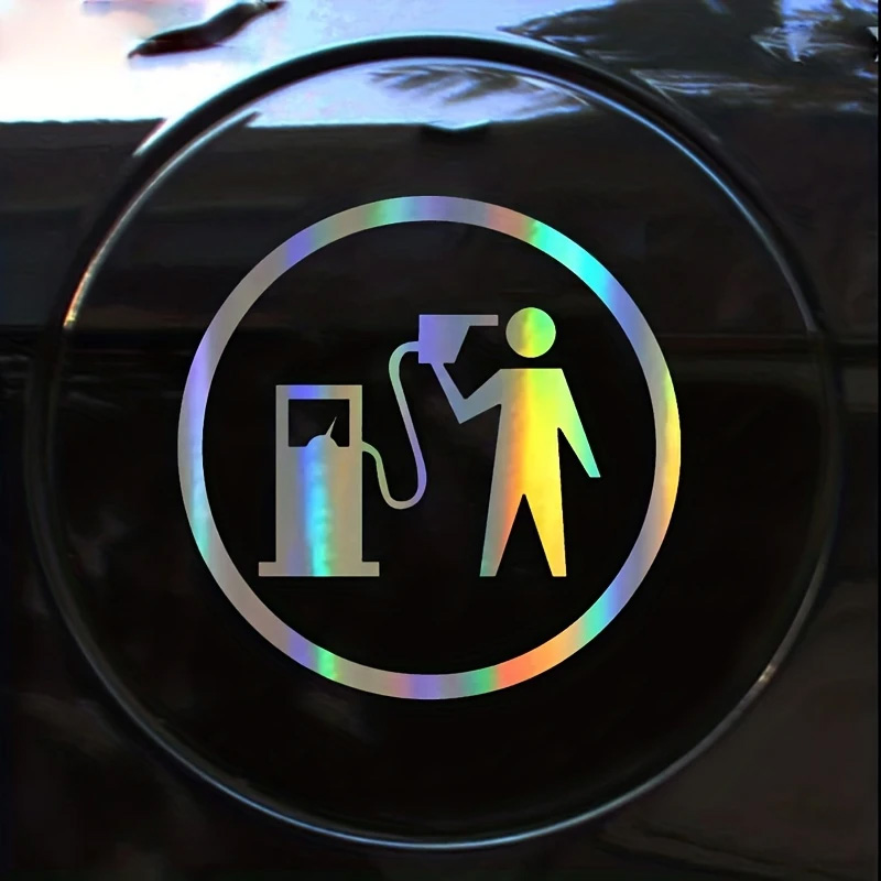Gas Pump Icon Decal - 11X11cm Automotive Fuel Tank Cap Vinyl Sticker for Cars, Motorcycles