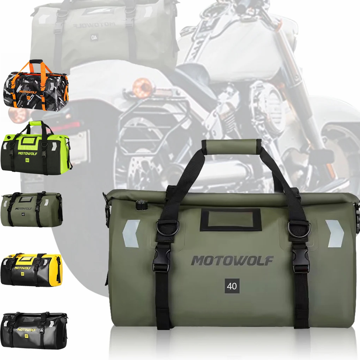 Universal Scooter Back Seat Bag Waterproof Motorcycle Tail Bag Motorbike Travel Cycling Riding Sport Luggage Pack