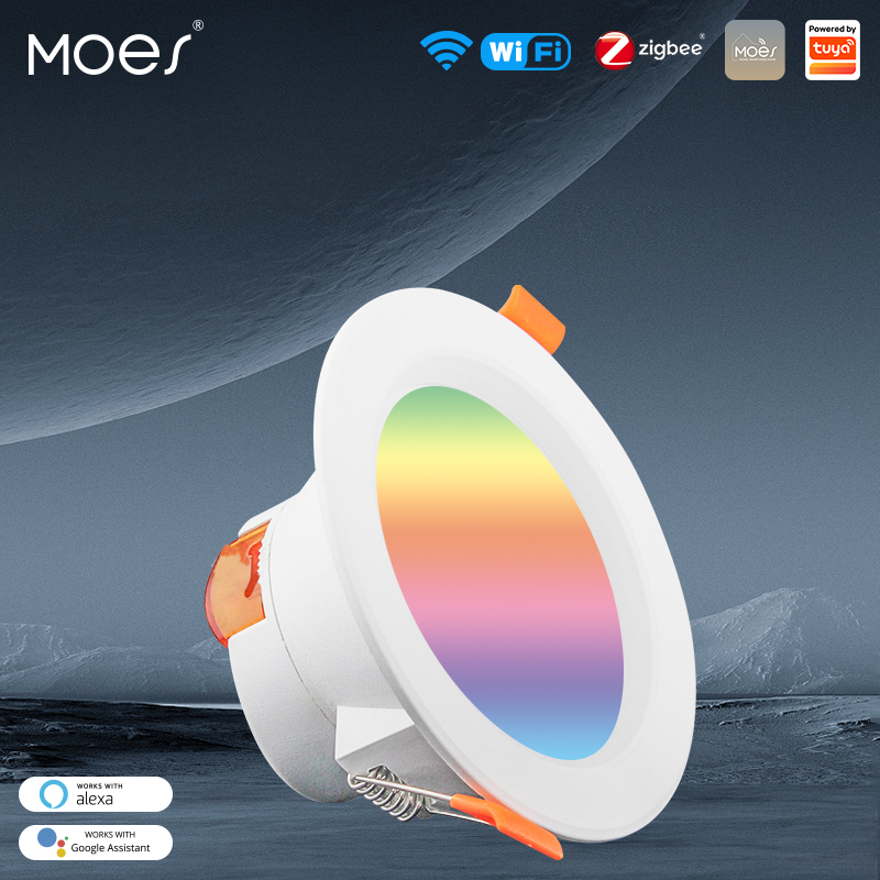 MOES Tuya WiFi/Zigbee Smart LED Downlight Spot Light Dimming16M Colors Adjustable 7/10W Multiple Scene Mode Timing Voice Control lightify