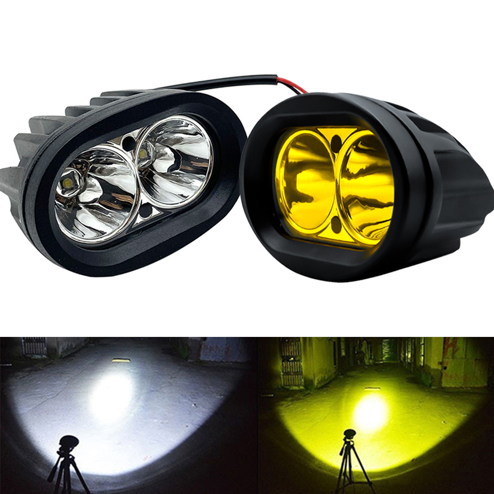 Led E-bike Headlight Auxiliary Driving Lamp Yellow Motorcycle Fog Light Work Spotlights Flood White For Rad Power Bikes Offroad