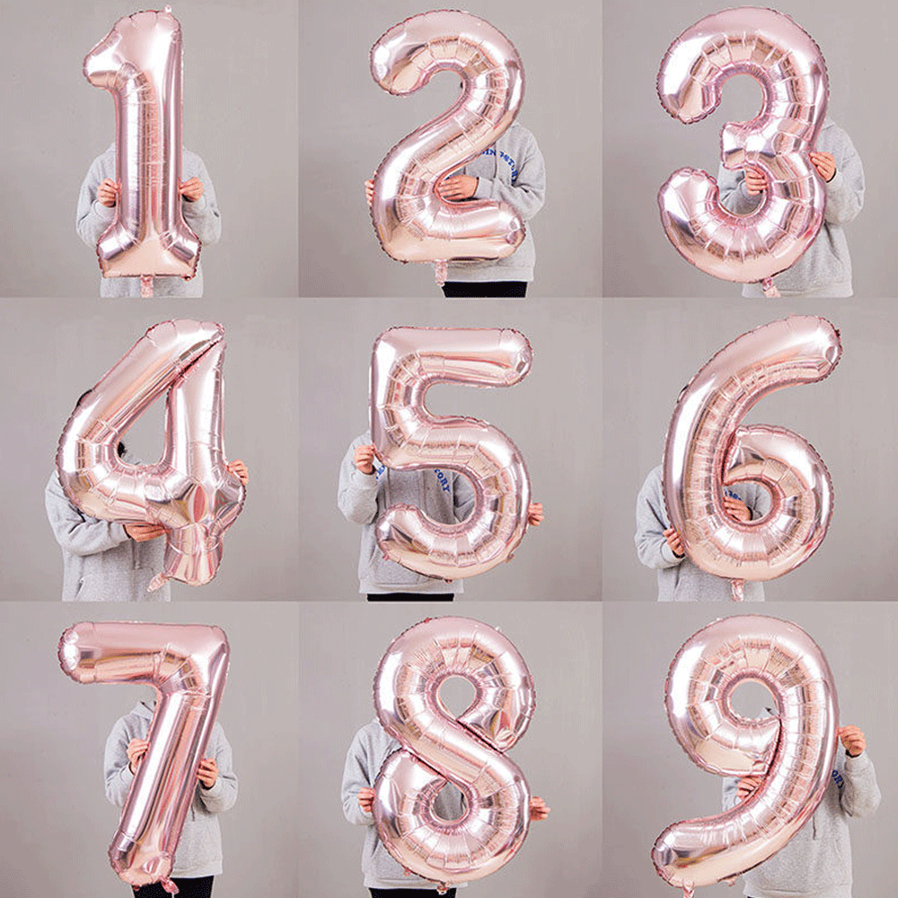 Foil Numbered Balloons 0-9 Balloons Birthday Wedding Birthday Decorations Supplies Anniversary Party Decoration 32Inch 1PC