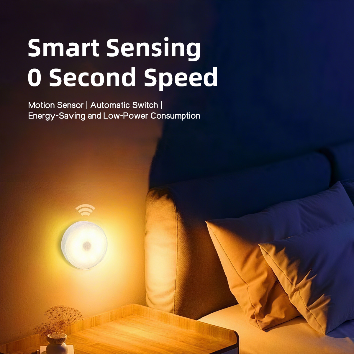 1-2PCS Wireless Magnetic Intelligent Human Body Sensor Night Light LED Light Source USB Charging Bedroom Corridor Night Light