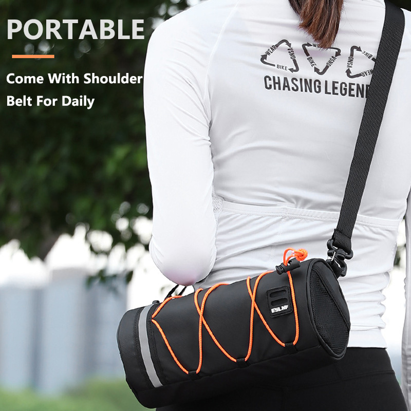 Waterproof Road Bicycle Handlebar Bag Multifunctional MTB Front Tube Bag Portable Frame Pannier Outdoor Shoulder Bag
