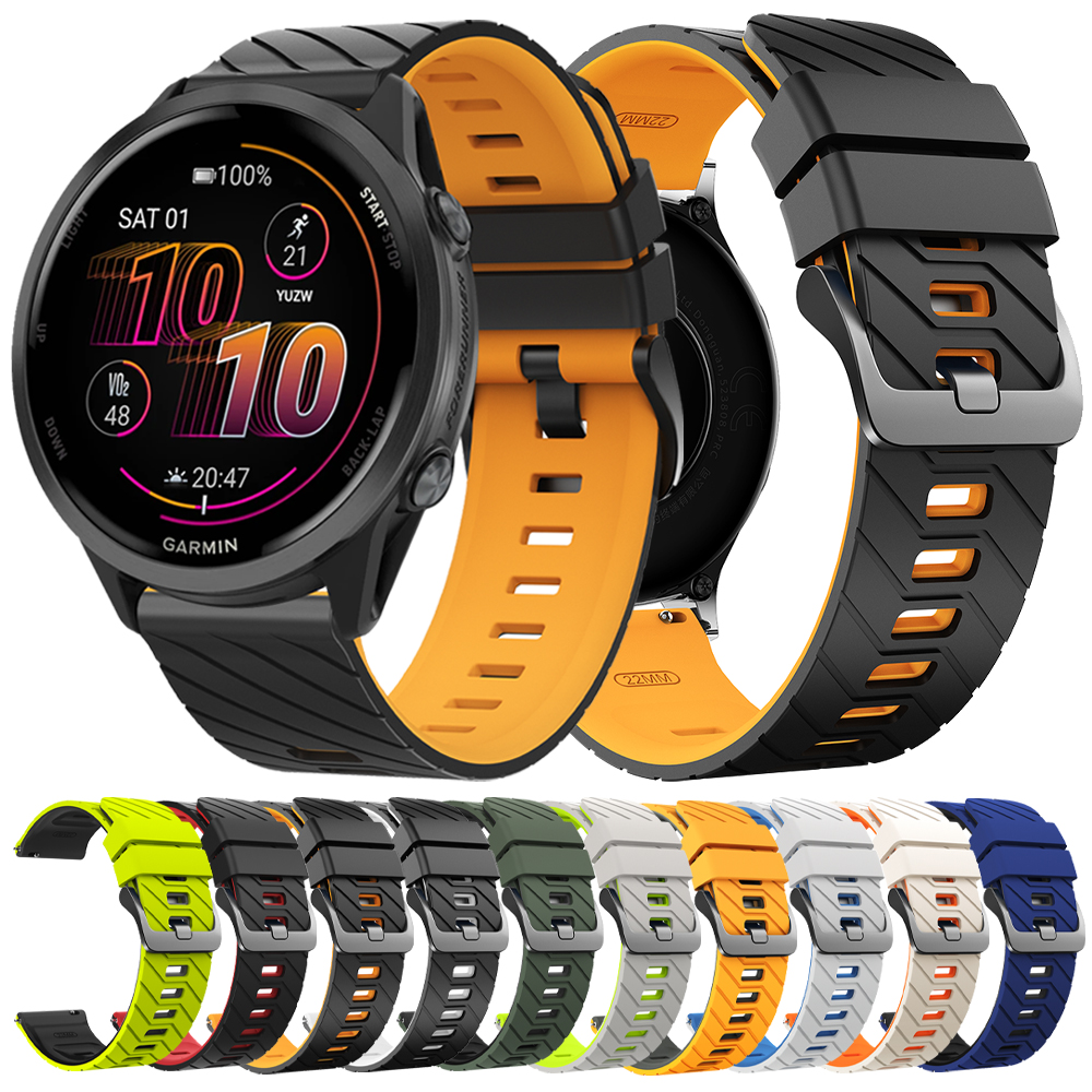 22mm Quick Release Silicone Strap For Forerunner 570 47mm 265 255 Music band Venu 4 3 2 45mm Bracelet Watchbands