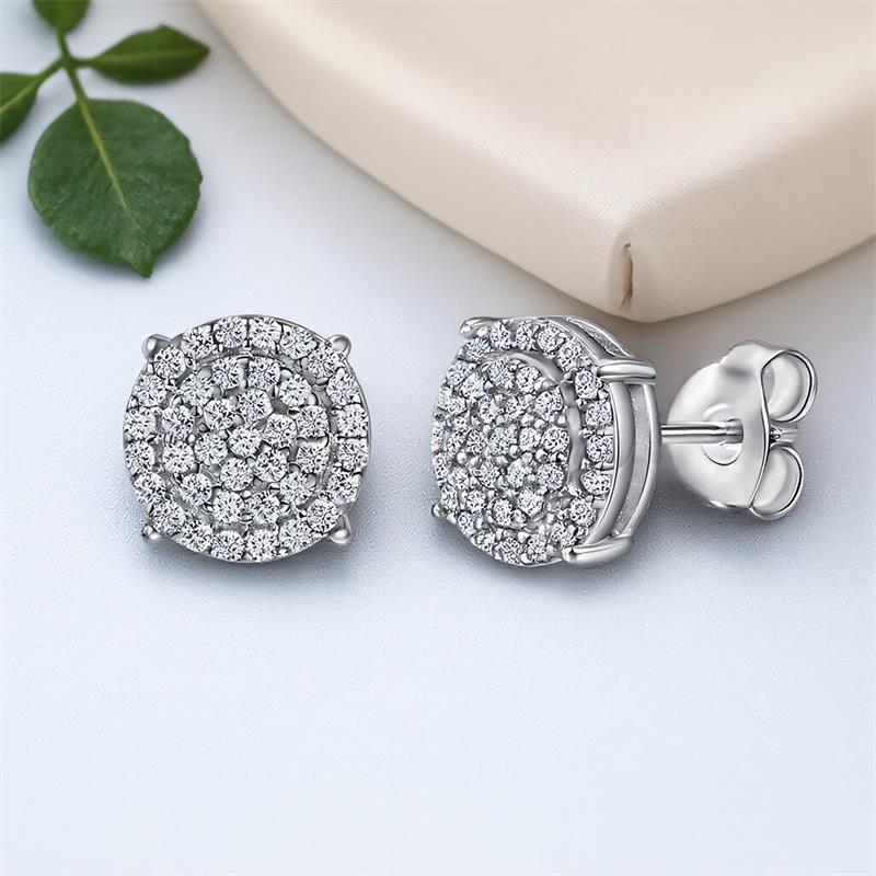 2pcs/set Full Stone Small Square White Zircon Ring Sets For Women Vintage Silver Color Wedding Bands Engagement Jewelry