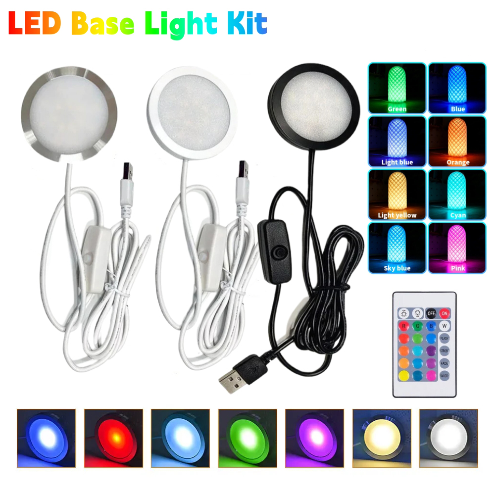 5V USB LED RGB Cabinet Light Kit for Bambu Lab 24key Remote Control Led Lamp Kit 16 Colors Adjustable DIY Lights Parts Hardware
