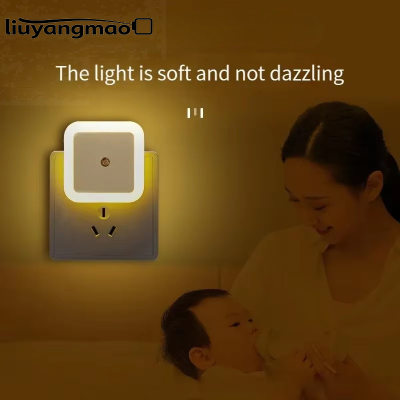 liuyangmao Mini LED Night Light EU Plug In Smart Control Sensor Ambient Light For Home Aisle WC Hallway Stair Bedroom Night Lamp lightify