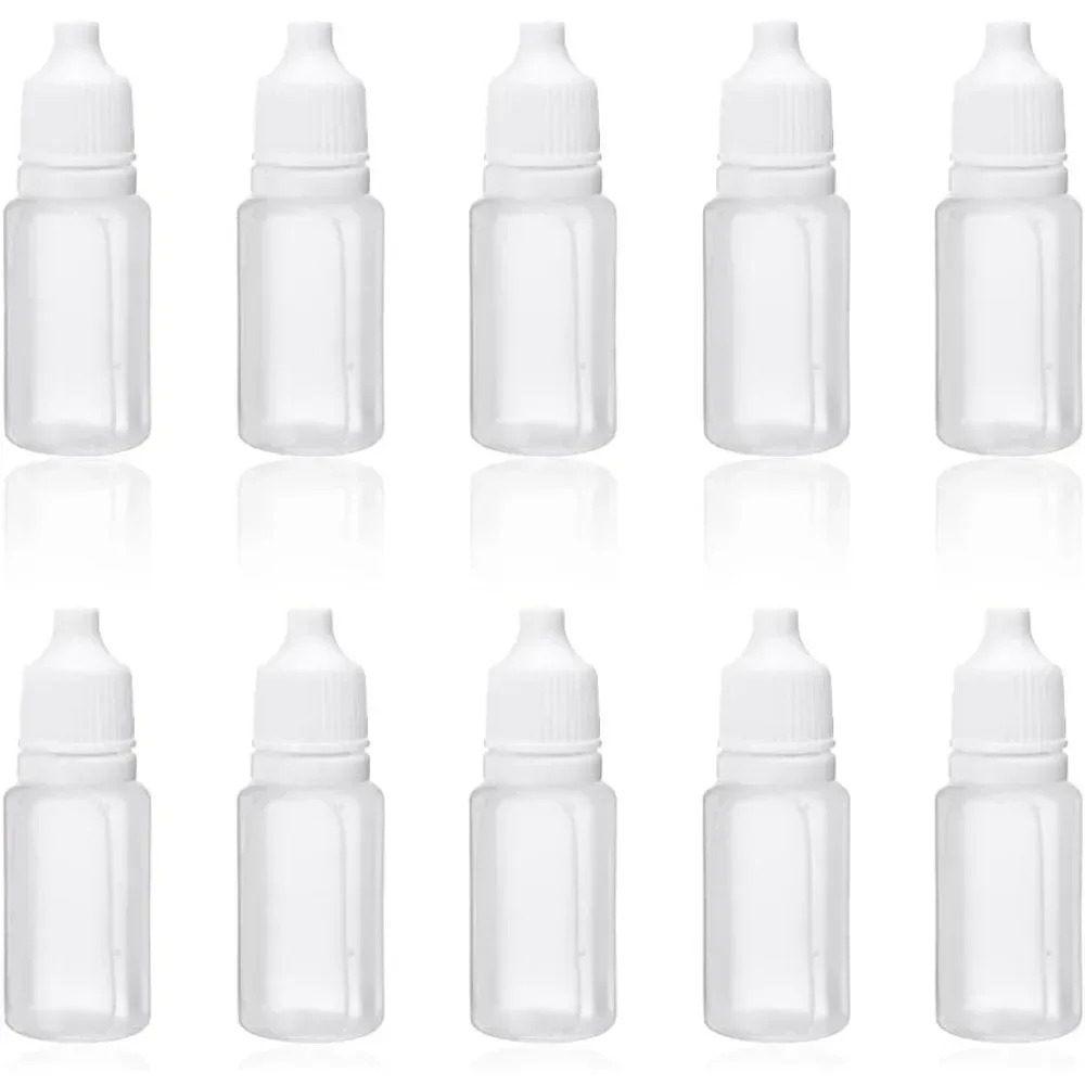 10PCS 3ML/5ML/10ML/15ML/20ML/30ML/50ML Eyes Liquid Dropper Refillable Bottles Empty Plastic Squeezable Paint DIY Containers