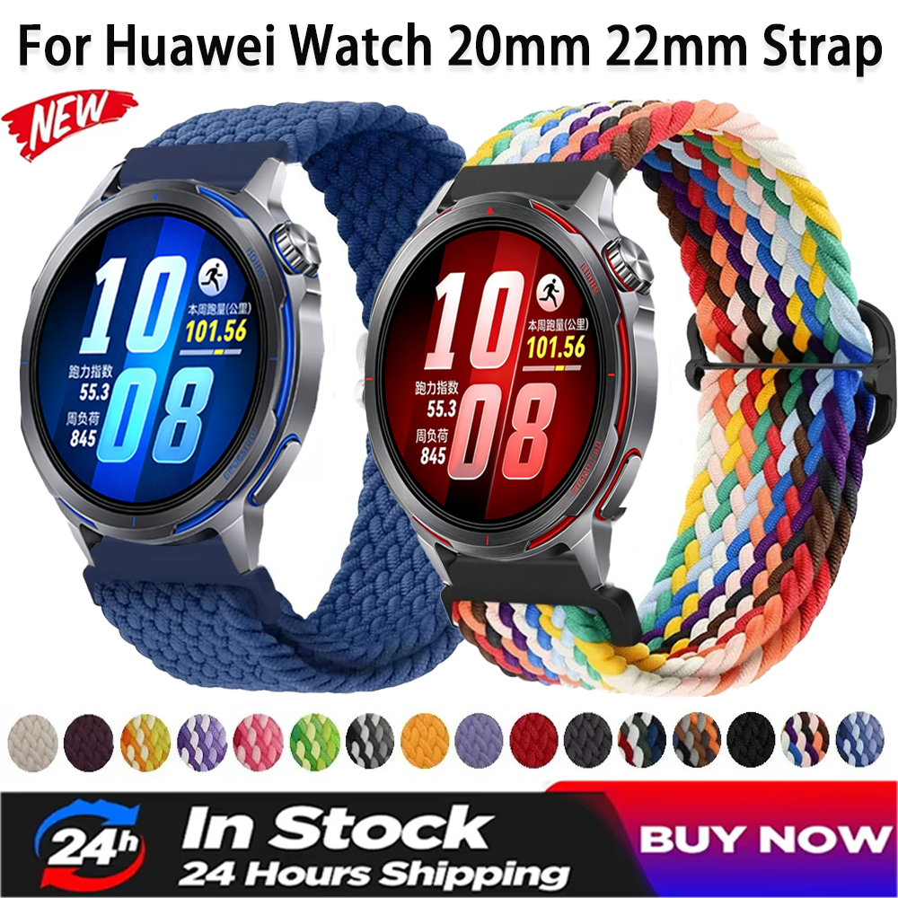 20mm 22mm Nylon Braided Loop Strap for Watch 5 GT Runner 2 Ultimate 2 GT6-5 Pro GT6 GT5 GT4 46mm Sport Bracelet Wristband