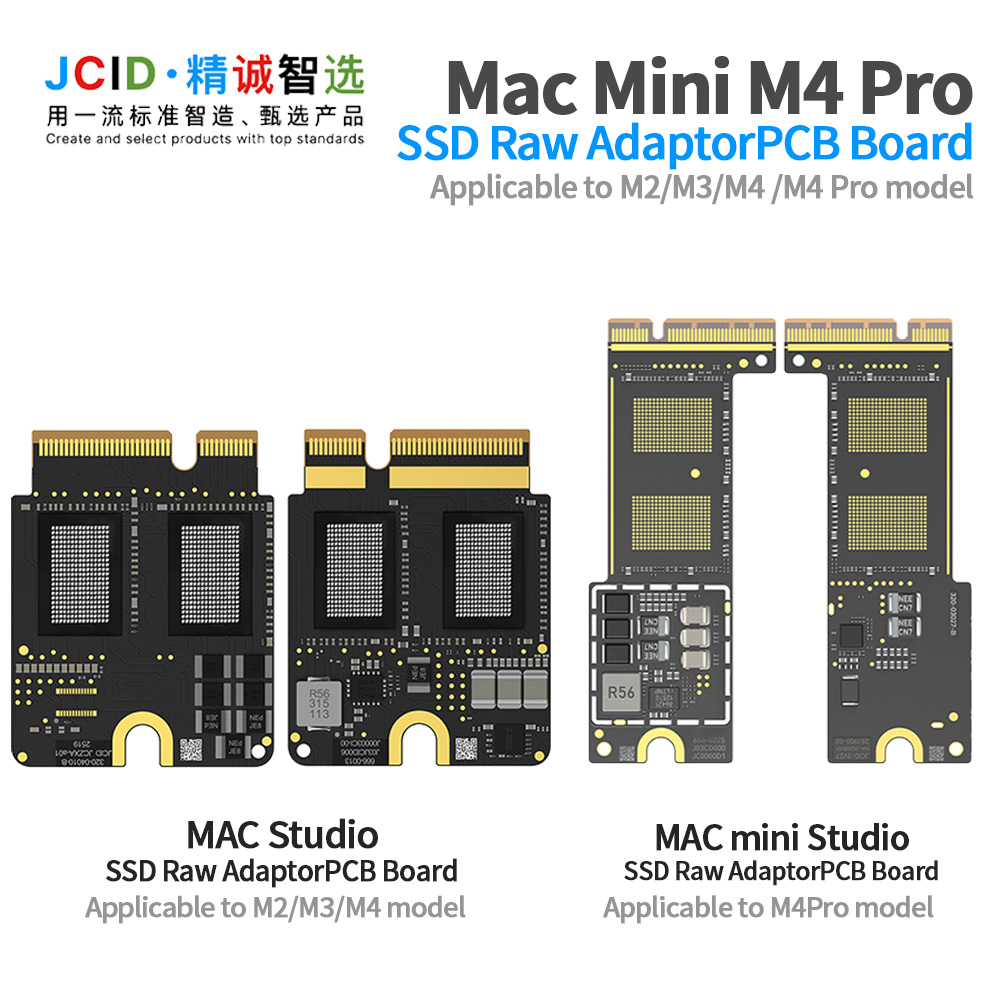 JCID Mac M4 Pro Studio 1:1 10-layer SSD Raw Adaptor PCB Board for Mac Studio M2/M3/M4/M4 Pro Repair PCB Board Tool