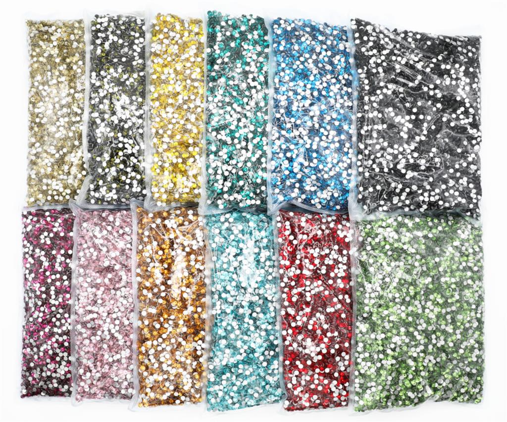 100Gross Big Package White/Pink/Green/Blue/Opal Flatback Crystal AB Non hotfix Rhinestones AB Strass for Nail Art Decorations