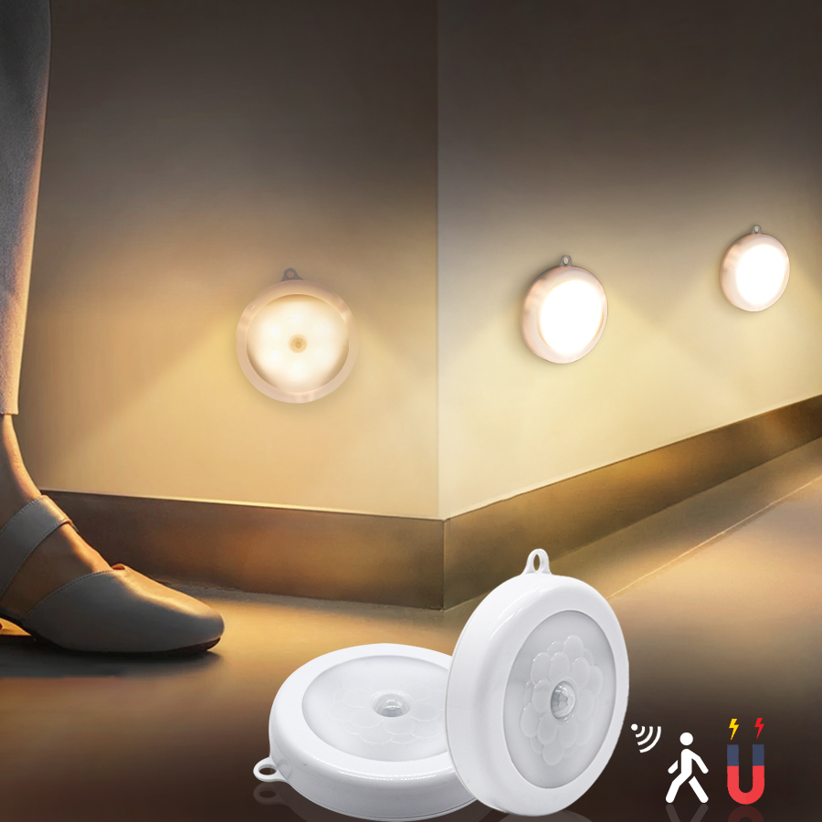 Induction LED Lamp USB For Kitchen Hallway Closet Bedroom Home Night Light Battery Operated Night Light